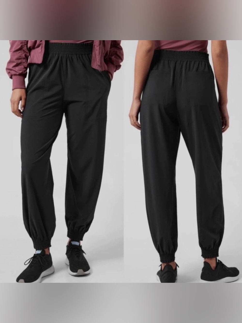 ATHLETA Savannah black joggers. Size 2. Elastic waistband and ankles.
